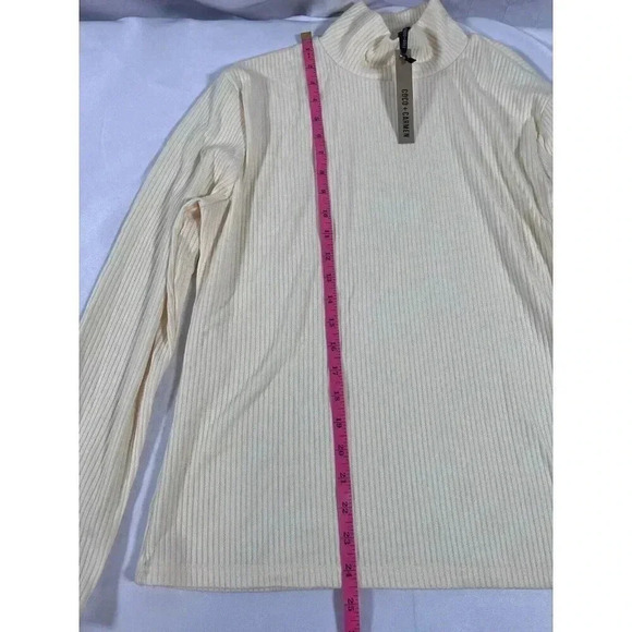 Coco+Carmen Cream Knit Turtle Neck Women's Sz L/XL NWT - Picture 3 of 6